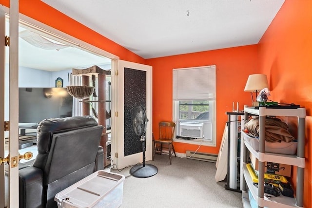 23 Randolph Pl Unit 301, Northampton, MA 01060 - carpeted home office featuring a baseboard radiator and cooling unit