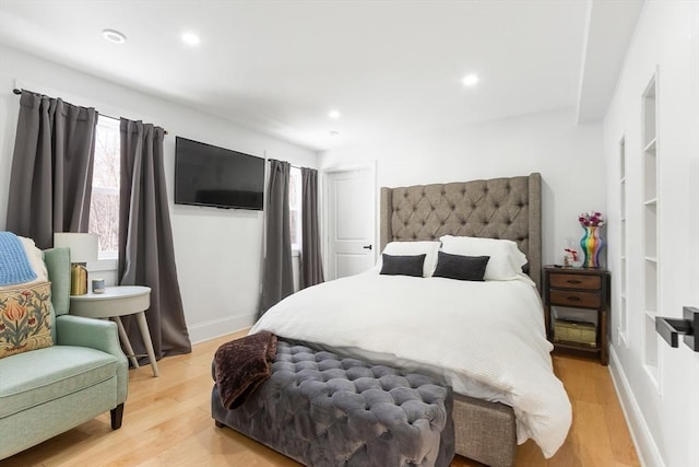 bedroom featuring light hardwood / wood-style flooring