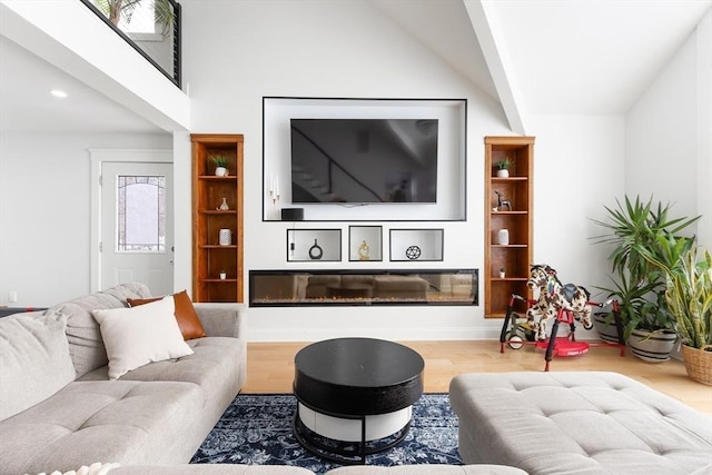 living room featuring hardwood / wood-style flooring