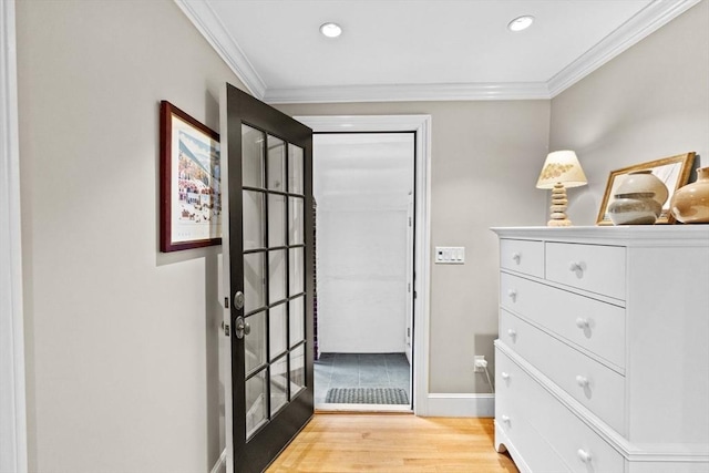 12 Braddock Park Unit 1, Boston, MA 02116 - interior space with ornamental molding, light wood-type flooring, recessed lighting, and baseboards