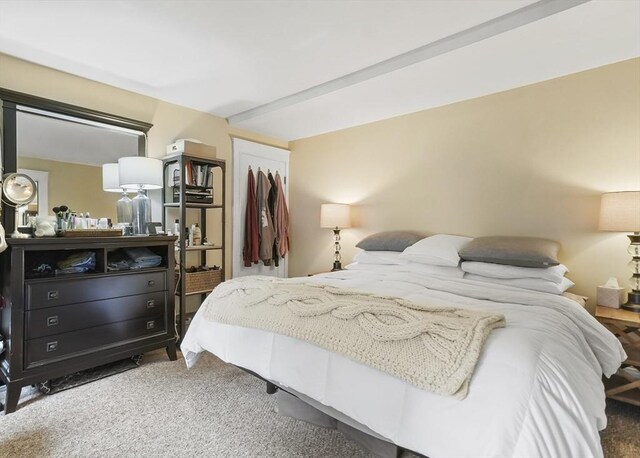 carpeted bedroom featuring a closet