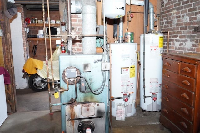 utility room featuring water heater