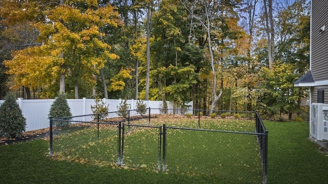 view of yard featuring fence private yard