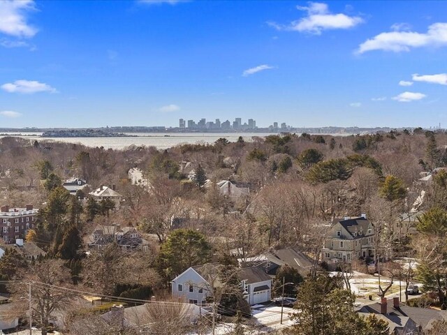 bird's eye view featuring a city view