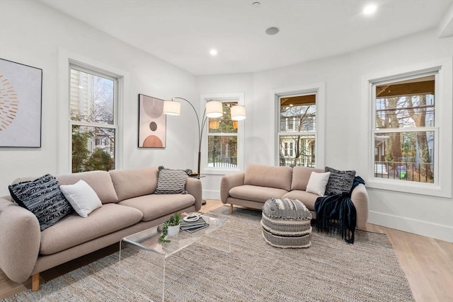 20 Boylston St Unit 3, Boston, MA 02130 - living area featuring wood finished floors, plenty of natural light, baseboards, and recessed lighting