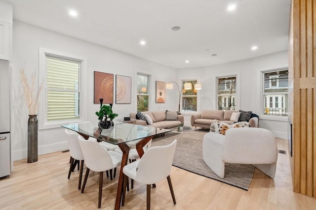 20 Boylston St Unit 3, Boston, MA 02130 - dining room featuring light wood-style floors, recessed lighting, and baseboards