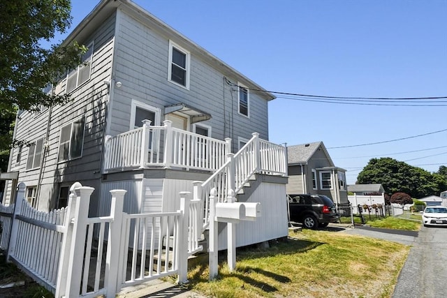 27 Whittier St, Fall River, MA 02724 - view of side of property with stairs