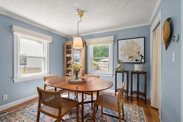11 Netta Rd, Dedham, MA 02026 - dining room with wood finished floors, baseboards, and crown molding