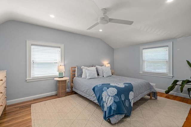 11 Netta Rd, Dedham, MA 02026 - bedroom featuring vaulted ceiling, light wood-style floors, baseboards, ceiling fan, and multiple windows