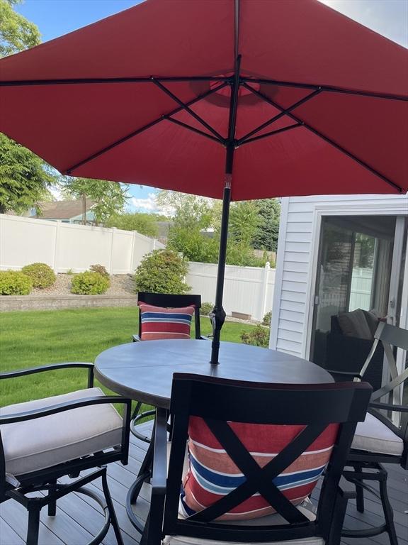 259 Gillette Ave, Springfield, MA 01118 - wooden deck featuring outdoor dining space