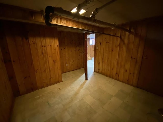 295 Atlantic, Quincy, MA 02171 - finished basement with wooden walls and tile patterned floors