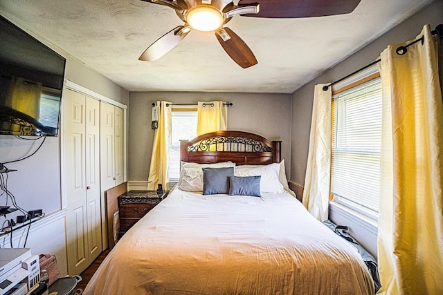 214 Hovenden Ave, Brockton, MA 02302 - bedroom with a closet and a ceiling fan