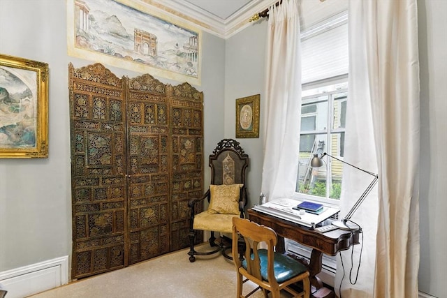 338 Harvard St Unit 1, Cambridge, MA 02139 - sitting room with plenty of natural light and crown molding