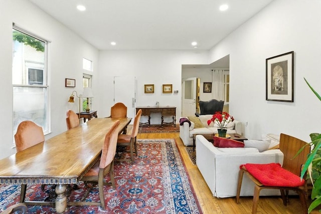 338 Harvard St Unit 1, Cambridge, MA 02139 - dining room featuring light wood-style flooring and recessed lighting