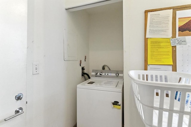 338 Harvard St Unit 1, Cambridge, MA 02139 - washroom featuring independent washer and dryer and electric panel