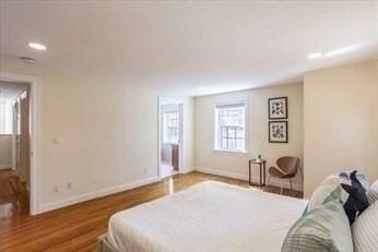 bedroom featuring hardwood / wood-style floors