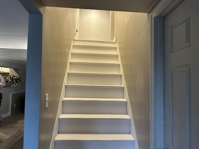 stairs with baseboards