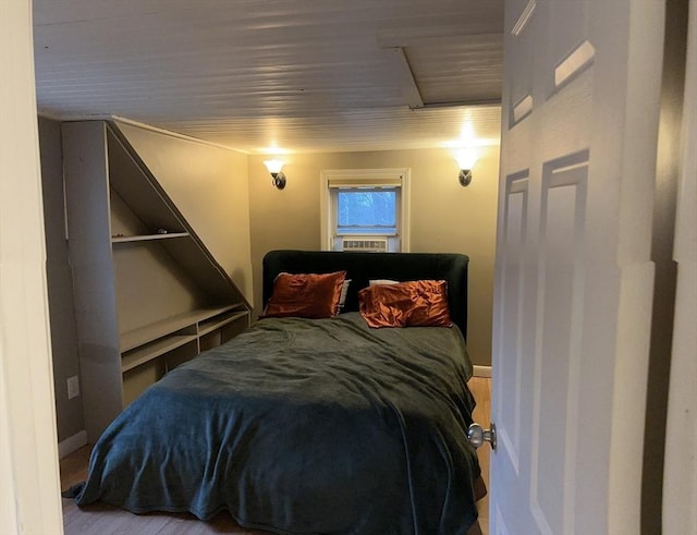 bedroom featuring attic access