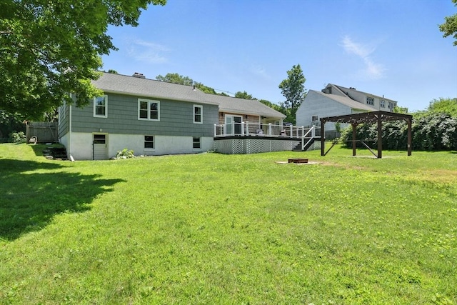 683 Rogers Ave, West Springfield, MA 01089 - view of grassy yard featuring a deck