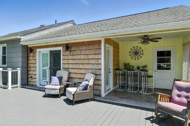 683 Rogers Ave, West Springfield, MA 01089 - wooden deck with a ceiling fan