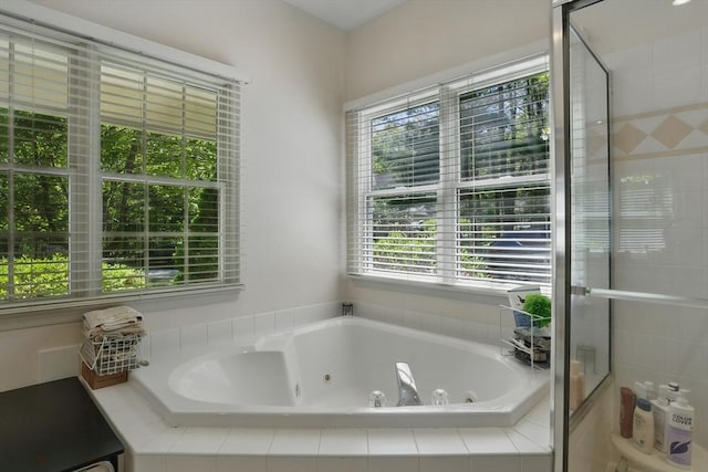 7 Alder Way Unit 7, Bedford, MA 01730 - bathroom featuring a tub with jets and a shower stall