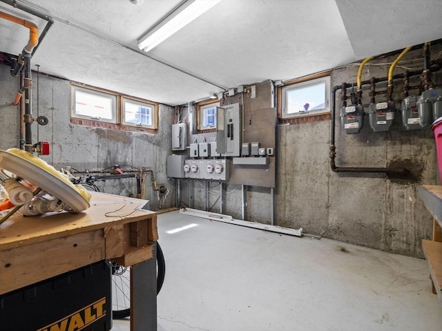 below grade area featuring electric panel