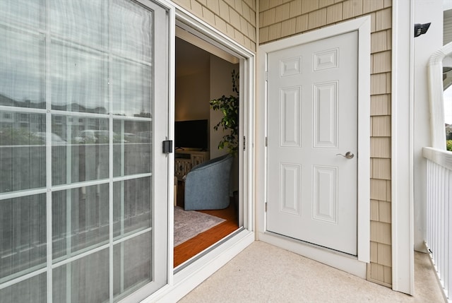 view of doorway to property