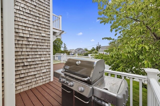 1137 Ferry St, Marshfield, MA 02050 - wooden deck featuring grilling area
