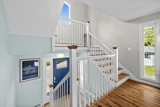 1137 Ferry St, Marshfield, MA 02050 - staircase with wood finished floors and baseboards