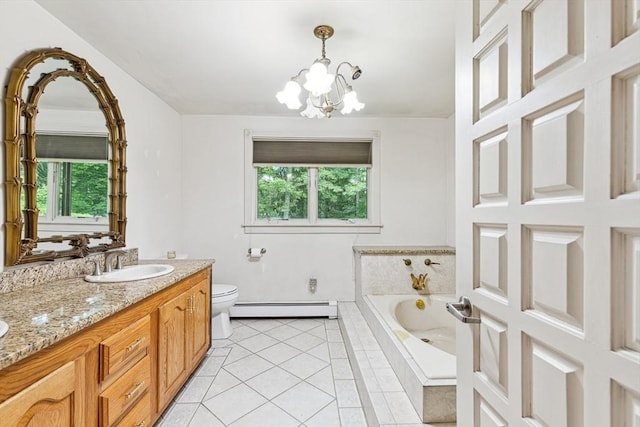 2 Orchard St, Berkley, MA 02779 - bathroom featuring a baseboard heating unit, healthy amount of natural light, tile patterned flooring, and toilet