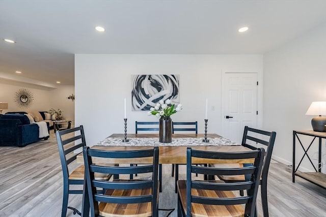 438 Granite St, Worcester, MA 01604 - dining room featuring light wood-type flooring and recessed lighting