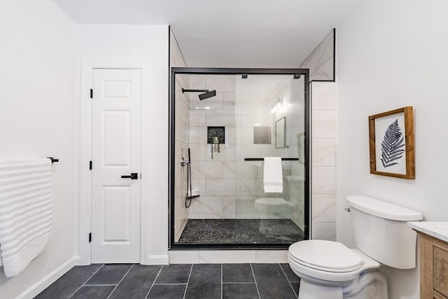 438 Granite St, Worcester, MA 01604 - bathroom with vanity, a shower stall, and tile patterned flooring