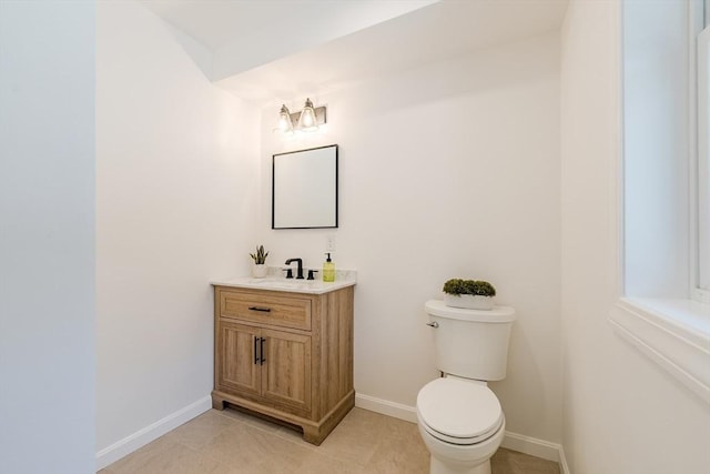 438 Granite St, Worcester, MA 01604 - half bathroom with vanity and tile patterned floors