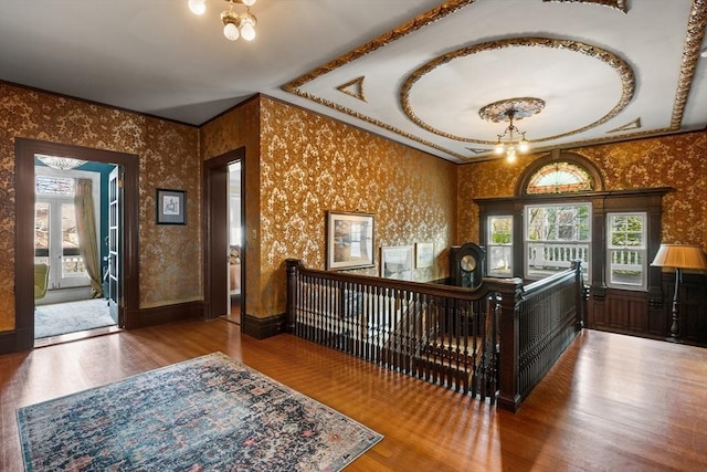reception area with a notable chandelier