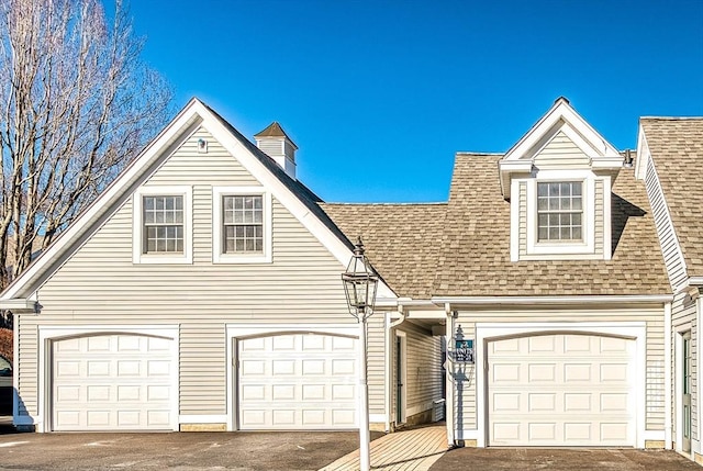 view of front property with a garage