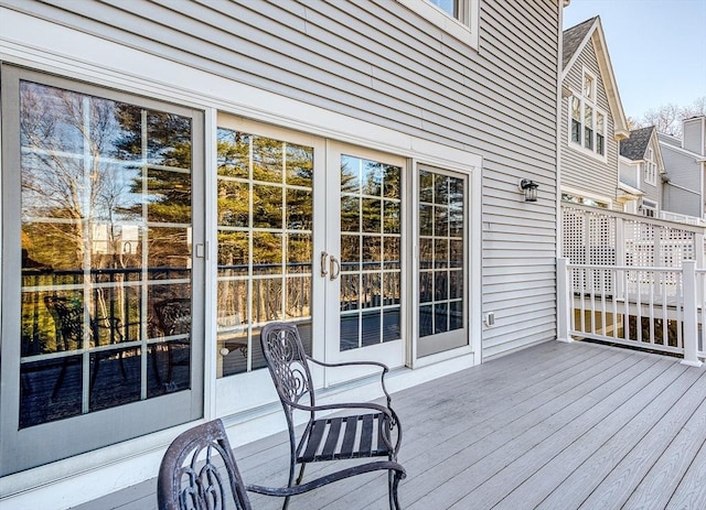 deck with french doors