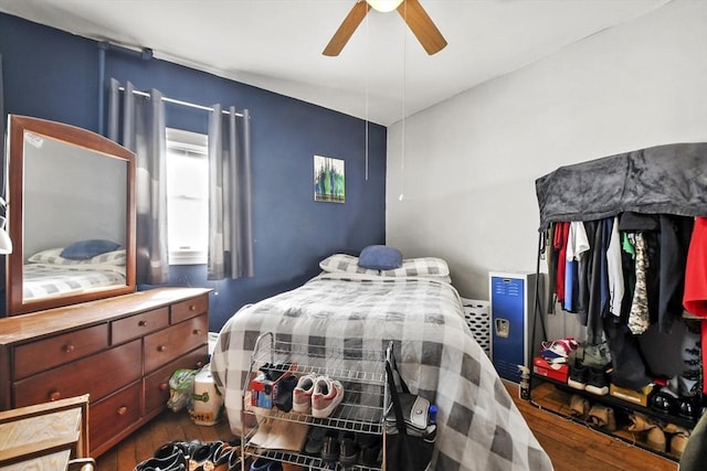 619 Crescent St, Brockton, MA 02302 - bedroom featuring dark wood finished floors and a ceiling fan