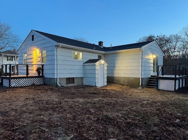 exterior space with a wooden deck