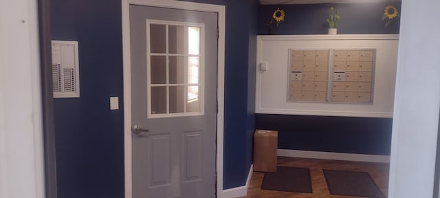 entryway with mail boxes