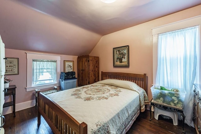 58 Field St, West Springfield, MA 01089 - bedroom featuring dark wood-style floors and vaulted ceiling