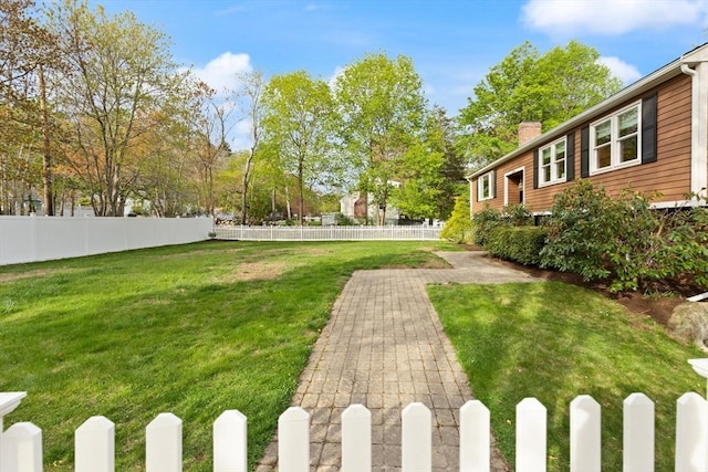 view of yard with fence