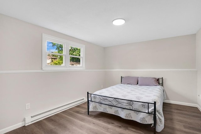 216 Pineview Cir, Agawam, MA 01001 - bedroom with a baseboard radiator, baseboards, and wood finished floors