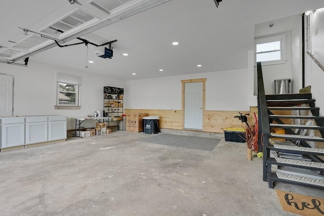 216 Pineview Cir, Agawam, MA 01001 - garage with a garage door opener and recessed lighting