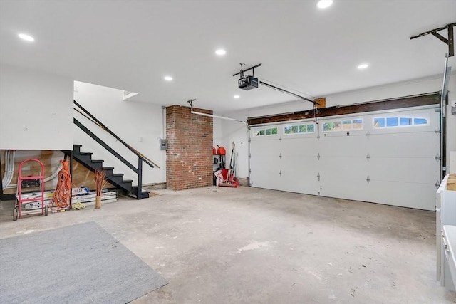 216 Pineview Cir, Agawam, MA 01001 - garage with a garage door opener and recessed lighting