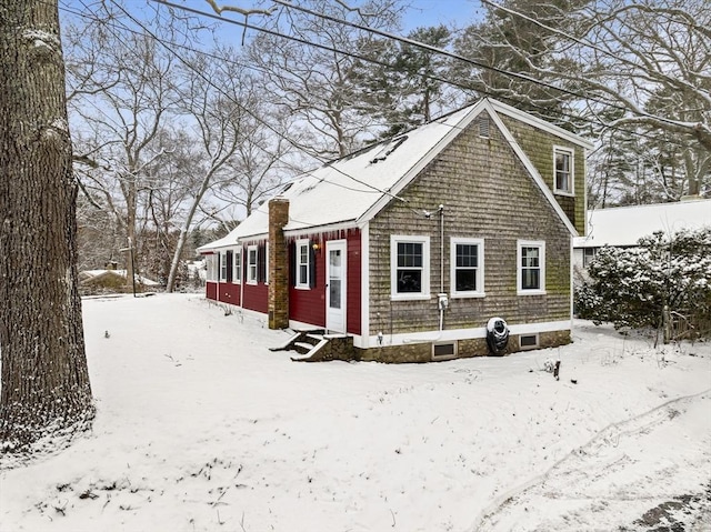 view of snowy exterior