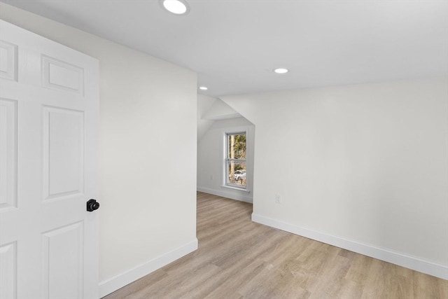 interior space with light hardwood / wood-style flooring