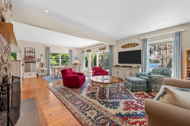 25 Richard Ln, Eastham, MA 02642 - living area featuring light wood-type flooring and recessed lighting