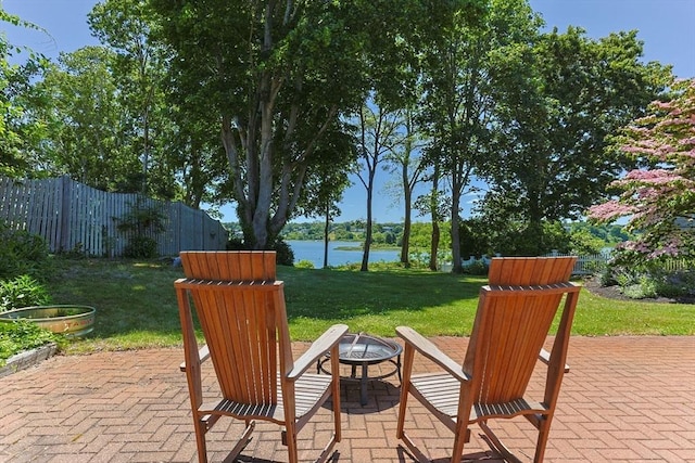 25 Richard Ln, Eastham, MA 02642 - view of patio featuring a water view