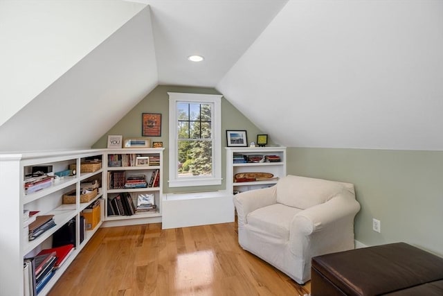25 Richard Ln, Eastham, MA 02642 - sitting room with light wood-style flooring and vaulted ceiling