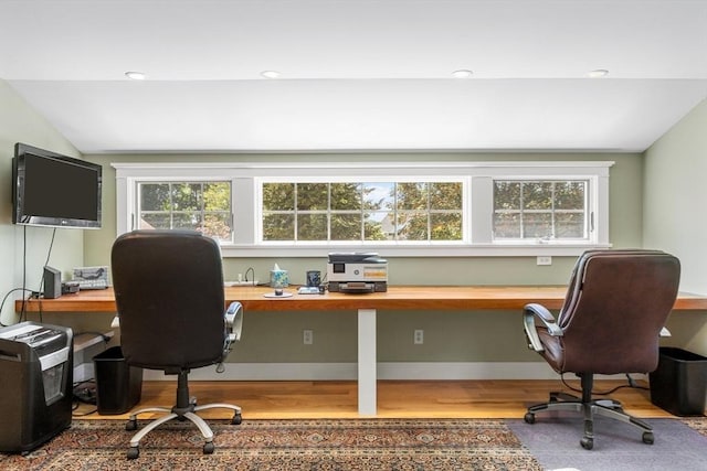 25 Richard Ln, Eastham, MA 02642 - home office featuring wood finished floors, healthy amount of natural light, and vaulted ceiling